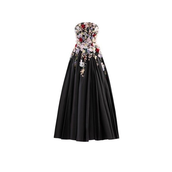 Saiid Kobeisy Embellished 3D Flowers Taffeta Gown - NWT